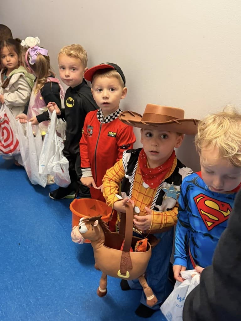 Children in Halloween costumes
