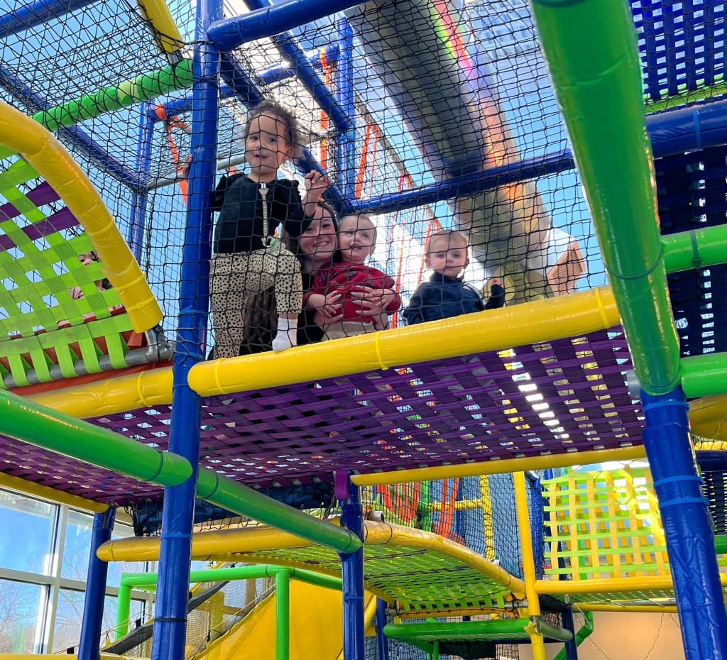 Children playing on the indoor playground